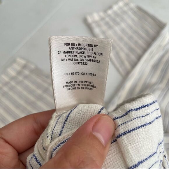 Anthropologie Striped Cream and Blue Trousers - Picture 6 of 11